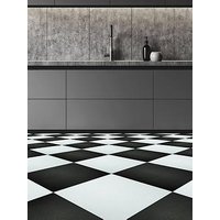 Arthouse Pack Of 10 Black And White Motif Peel & Stick Floor Tiles