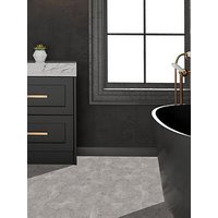 Arthouse Pack Of 10 Textured Plain Grey Peel & Stick Floor Tiles