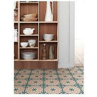 Floor Pops Pack Of 10 Pink Daphne Peel & Stick Floor Tiles
