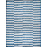 Tratti Offset Stripe Blue Washable Rug